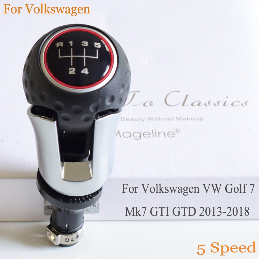 For VW Golf 7 A7 MK7 For GTI GTD Car 5/6 Speed Gear Stick Level Shift Knob With Leather Boot LHD: 5 Speed-Hand