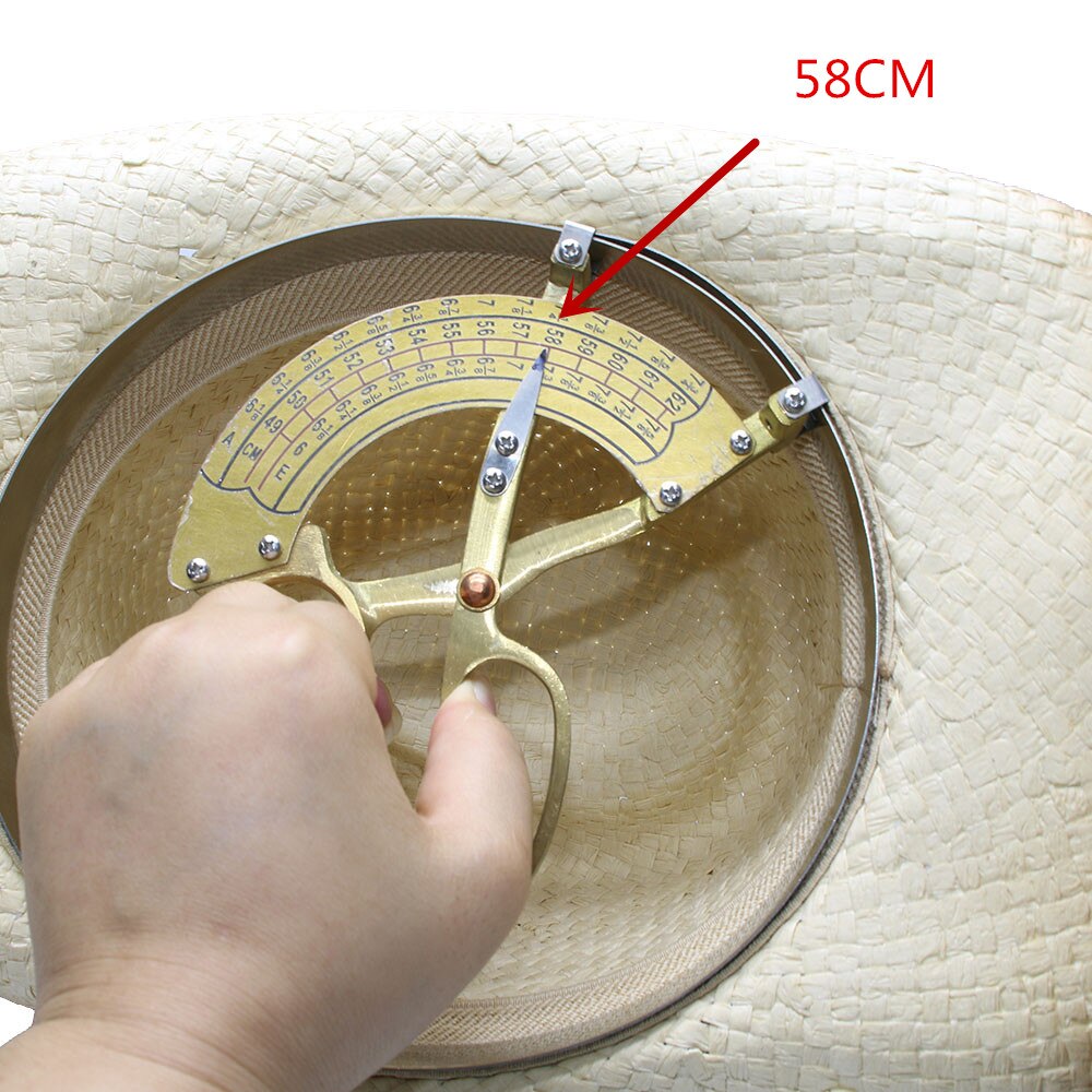 Luckylianji retro dam herr sommar halm strand bred brätte cowboy western cowgirl hatt stjärntecken med pärla läder band (58cm)