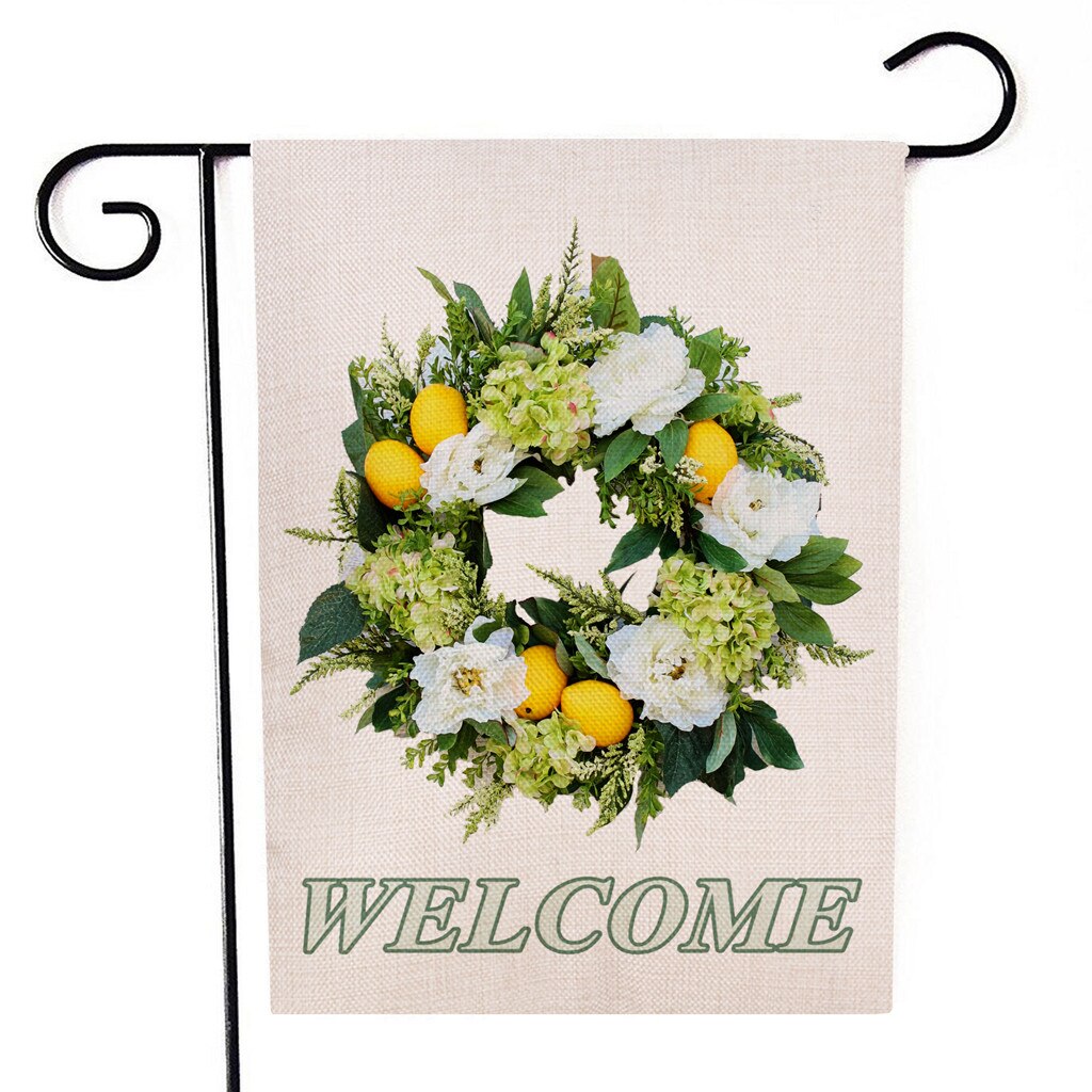Welcome Wreath Small Garden Flag Vertical 12.5 x 18 Inch Yard Outdoor Decor Flag Garden Decoration Garden Flags: A