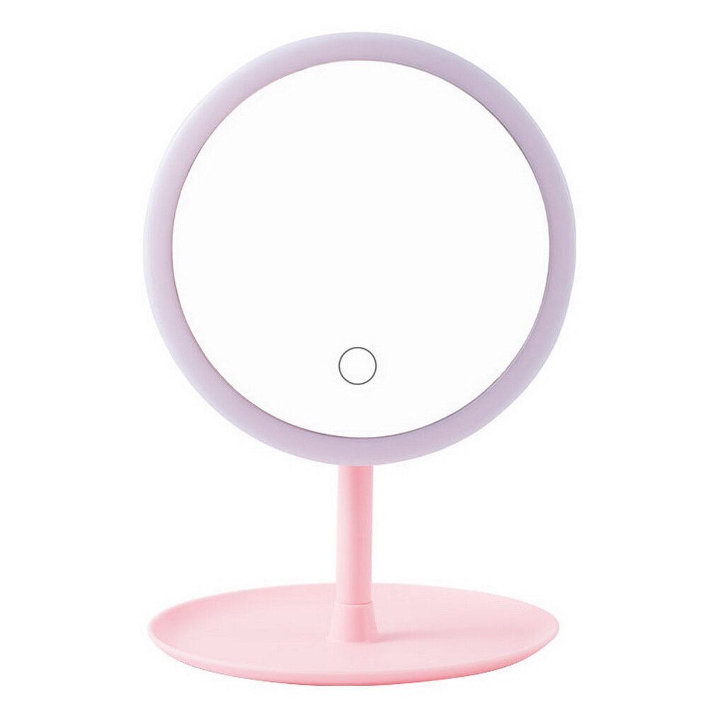 Espejo de maquillaje con aumento de luz led para maquillaje, espejo de tocador iluminado y espejos iluminados de belleza desmontables: Round No lights
