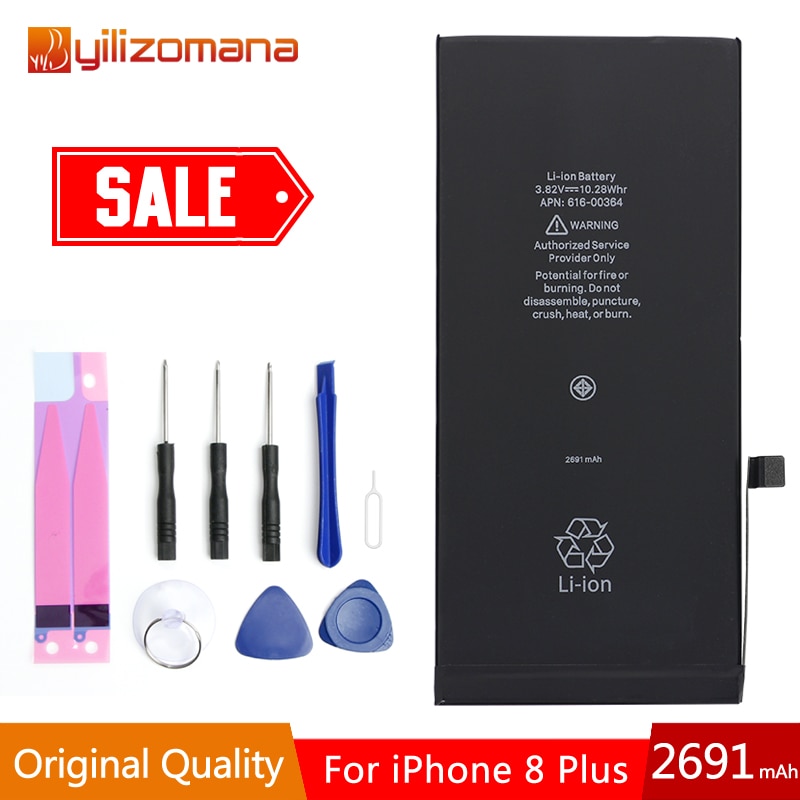 YILOZOMANA Original Capacity Phone Battery For iPhone X 7 / 7 Plus 8 / 8 Plus Replacement Batteries Free Tools Retail Package