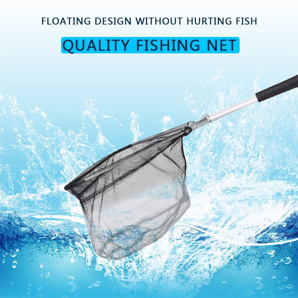50cm Aluminum Alloy Fishing Landing Net Outdoor Folding for Bird Extended Telescopic Rod Handle Fishing Folding Net Fishing Net