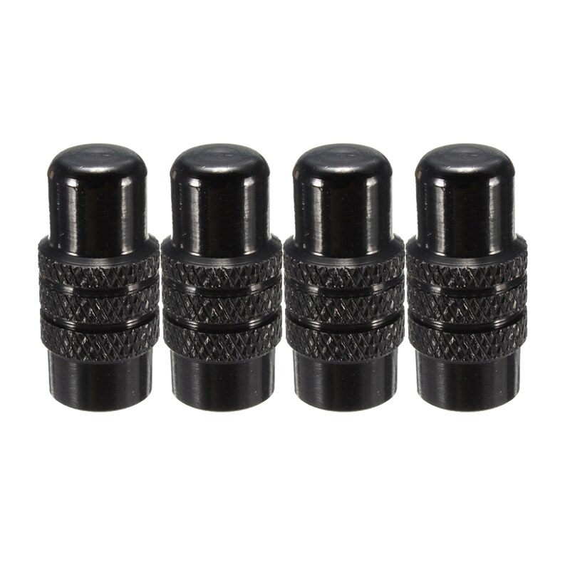 4x aluminium fietswielband presta ventieldop frans geanodiseerd stofkapje-zwart