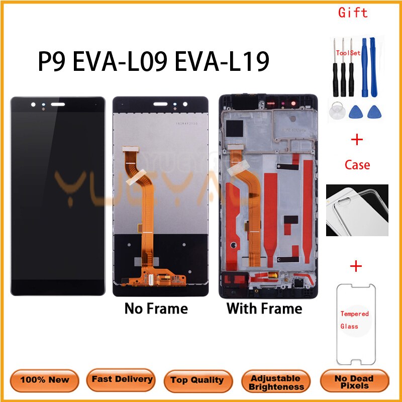 5.2 ''oryginalny LCD do Huawei P9 LCD EVA-L09 L19 L29 wyświetlacz LCD z ekranem dotykowym Digitizer zgromadzenie zamiennik z ramą
