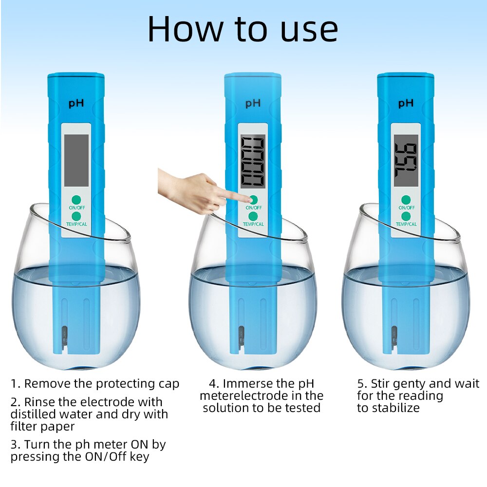 Digital PH Meter LCD Pocket Pen PH electrode High Accuracy 0.01 for Aquarium Pool Water Monitor PH Tester 40% off