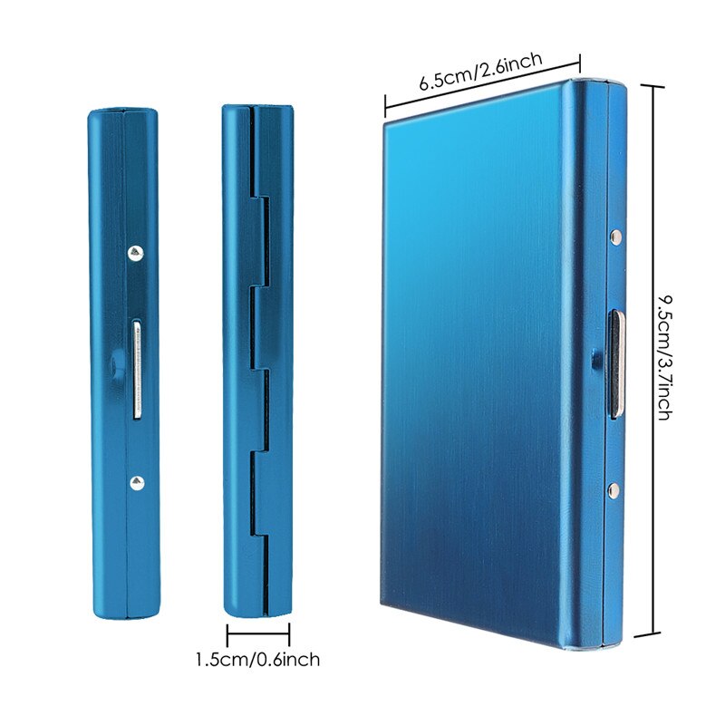 Stainless Steel Card Box Credit ID Card Business Bag Storage Metal Clip Solid Color Business