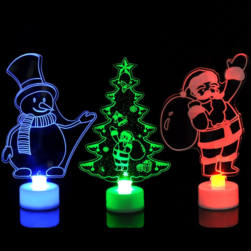 Led Kleurrijke Decoratieve Verlichting Jaar Producten Kerstboomversiering Feestartikelen Acryl Kerst Night Lights