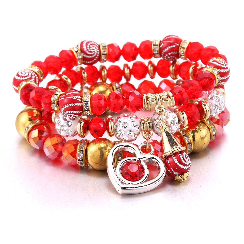 Bohemian Trend Women's Beaded Bracelet 3Pcs Mixed Color Resin Bracelet For Men's Luxury Jewelry Party Birthday: B3ZH-42