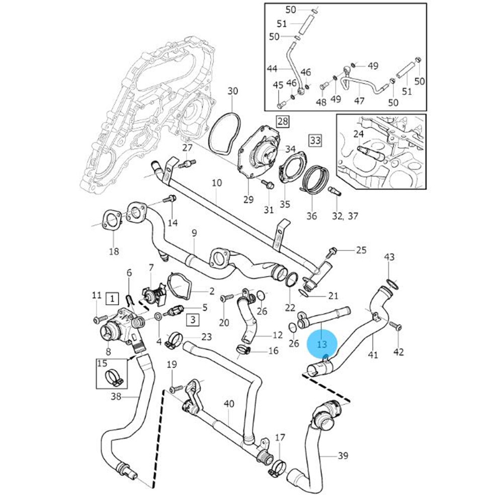 30713530 Engine Coolant By-Pass Oil Cooler Upper Hose For Volvo S60 S80 V60 V70 XC60 XC70 XC90