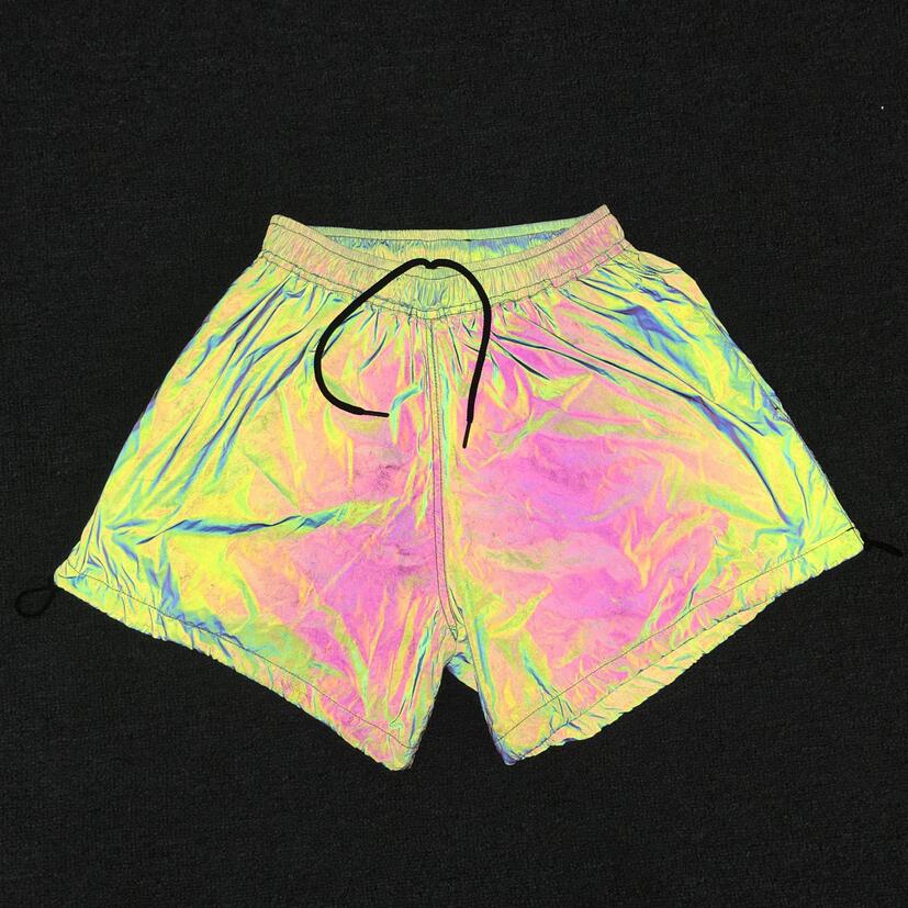 Kvinders ultrabløde farverige reflekterende nederdel tennis badminton sportsnederdel søm snøre anti-eksponering nat reflekterende shorts