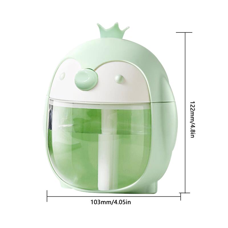 Humidificador de aire 300ML lindo pingüino Ultra-silencioso USB Aroma esencial habitación coche lámpara de noche LED vaporizador purificador de aire ambientador de aire
