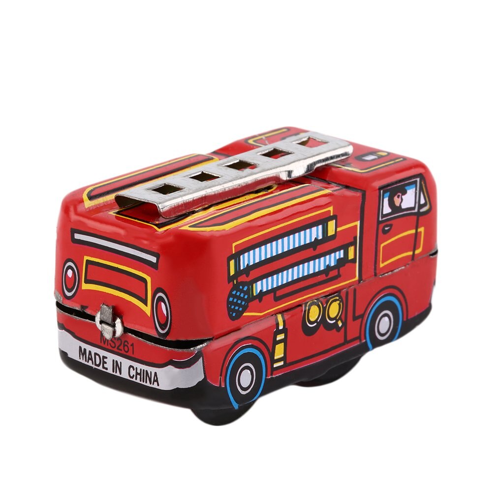 Retro Classic Firefighter Fire Engine Truck Clockwork Wind Up Tin Toys Worldwide