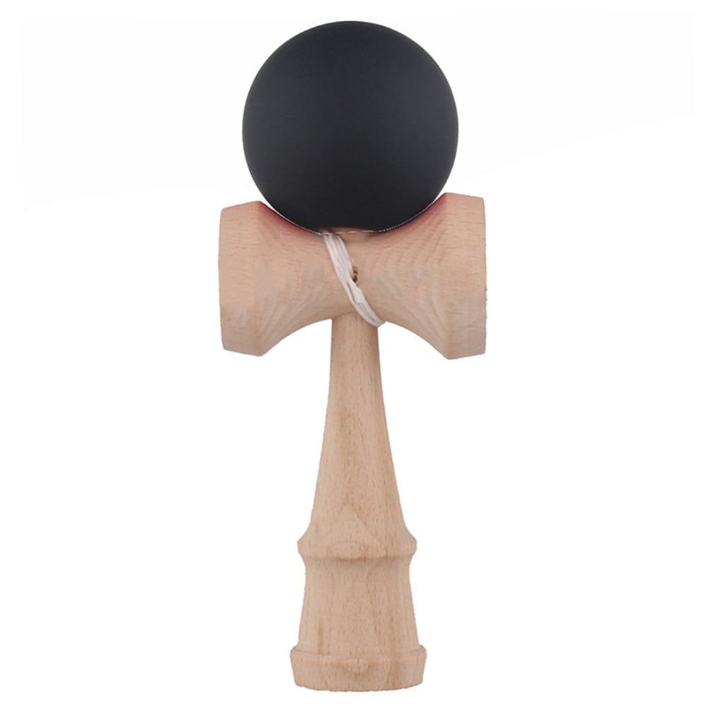 18.5 cm tradisjonelle leketøy gummi maling kendama matt ball kid kendama tre ball: Svart