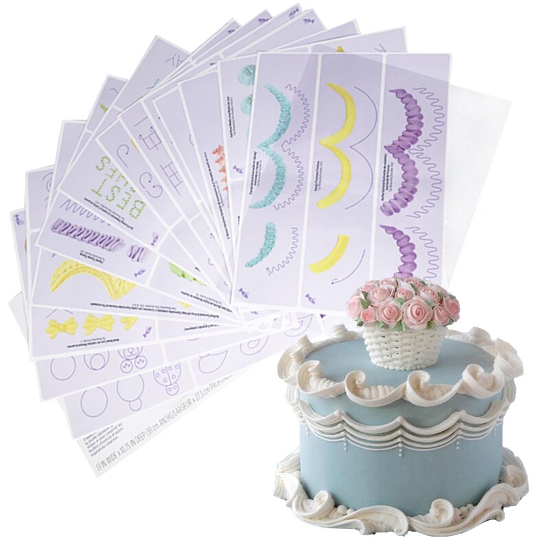 Boquillas para manga pastelera, tablero de dibujos para práctica DIY, plantilla de dibujo de práctica, decoración de papel, plantilla de práctica, moldes para decorar torta