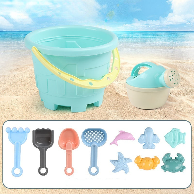 Strand Speelgoed Zandbak Siliconen Emmer En Zand Speelgoed Zandbak Outdoor Zomer Speelgoed Water Spel Winkelwagen Scoop Kind Schop Voor kids: 12pcs