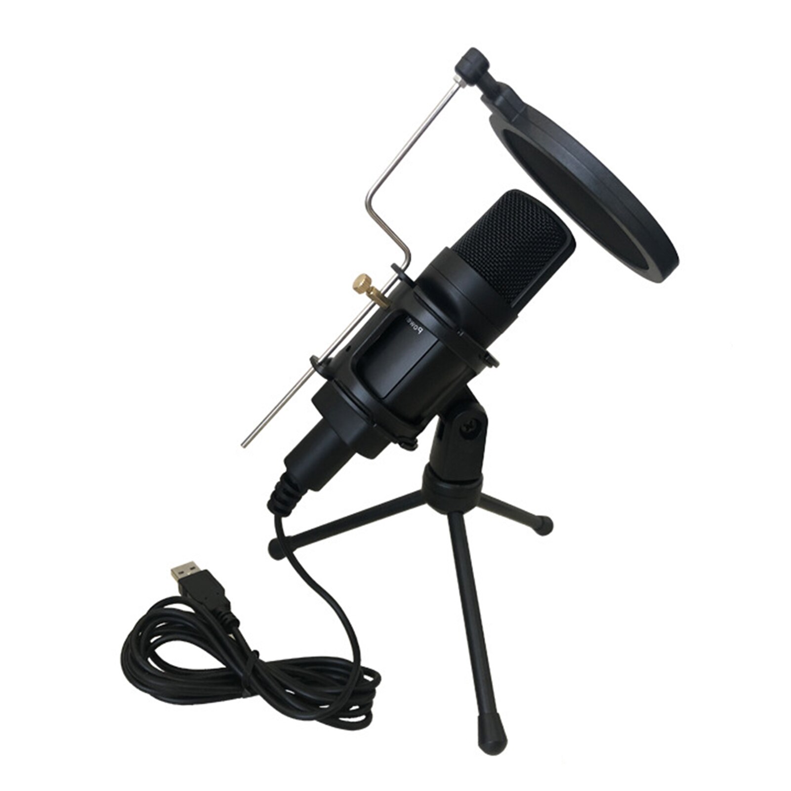 Micrófono USB para ordenador y PC, micrófono de escritorio, condensador, con soporte de trípode, montaje de choque, filtro Pop, Plug and Play, para Mac OS