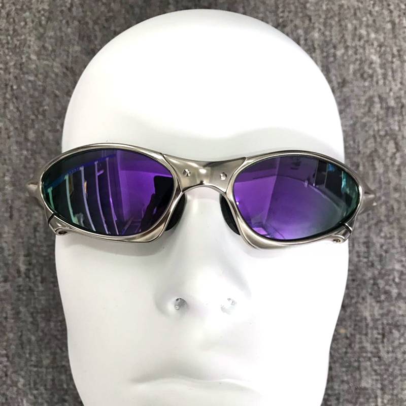 MTB Man Polarized Sunglasses Cycling Glasses UV400 Fishing Sunglasses Metal Bicycle Goggles Cycling Eyewear Riding Glasses H8-3: PURPLE