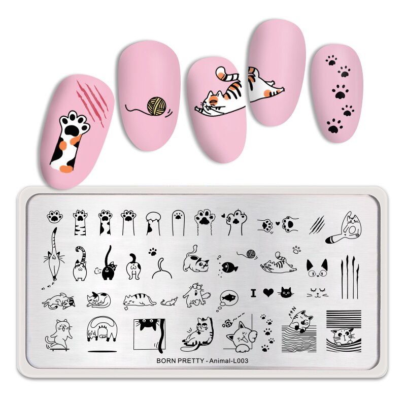 BORN PRETTY série animale estampage plaques timbre modèle hibou fleur Image plaque pochoir ongles outils d'impression: Animal L003