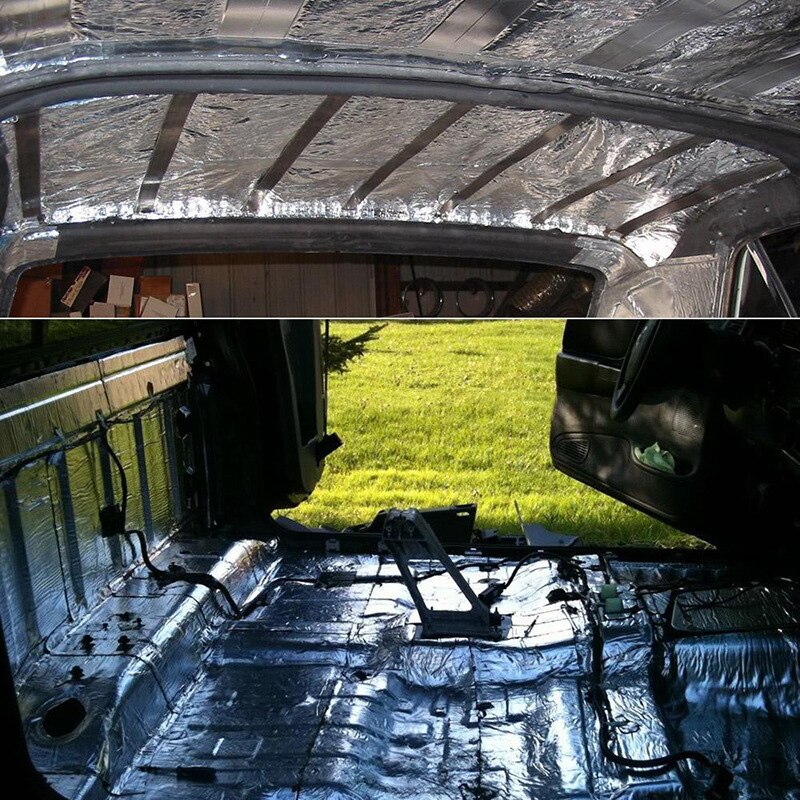 50*200cm aluminiumsfolie lyddempende isolasjon matte støy varmeskjold isolasjon bildempende skum bomull lyd 3/5/7/10mm