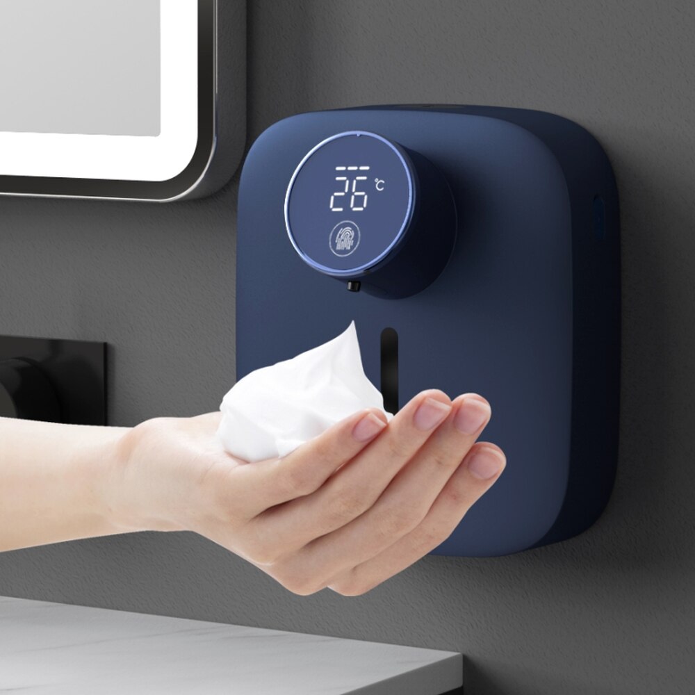 Smart Automatische Zeepdispenser Schuim Temperatuur Display 2 In 1 Usb Oplaadbare Liuqid Zeep Machine Badkamer Dispensers Voor Zeep