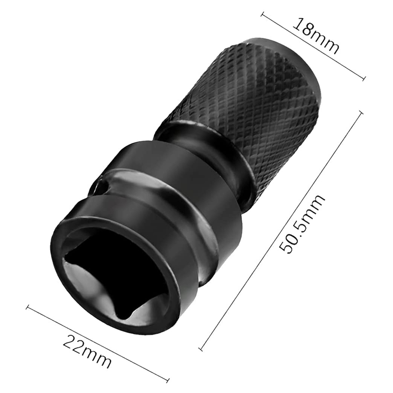 1/4 Inch Bit Socket Adapter, 1/2 Inch Vierkante Drive (1.3 Cm) tot 1/4 Inch Zeshoekige As (0.6 Cm) Quick Release Converter