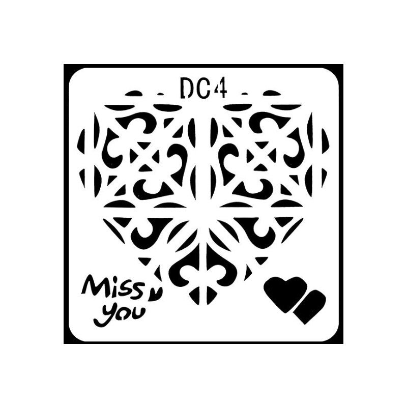 2pc DIY Love Heart Stencil For Wall Painting Scrapbooking Stamping Stencil Bullet Journ Embossing Paper Card Flower Template