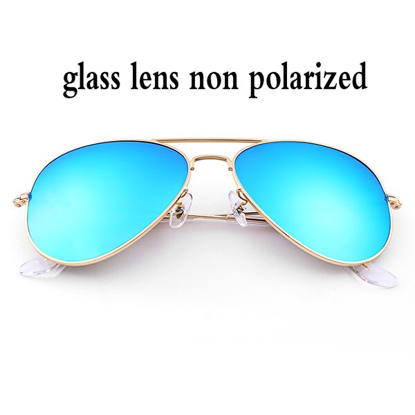 Boloban 3026 gepolariseerde zonnebril heren dames 60mm pilotenbril met glazen lenzen en spiegel oculos de sol  uv400: Ijsgroen glas