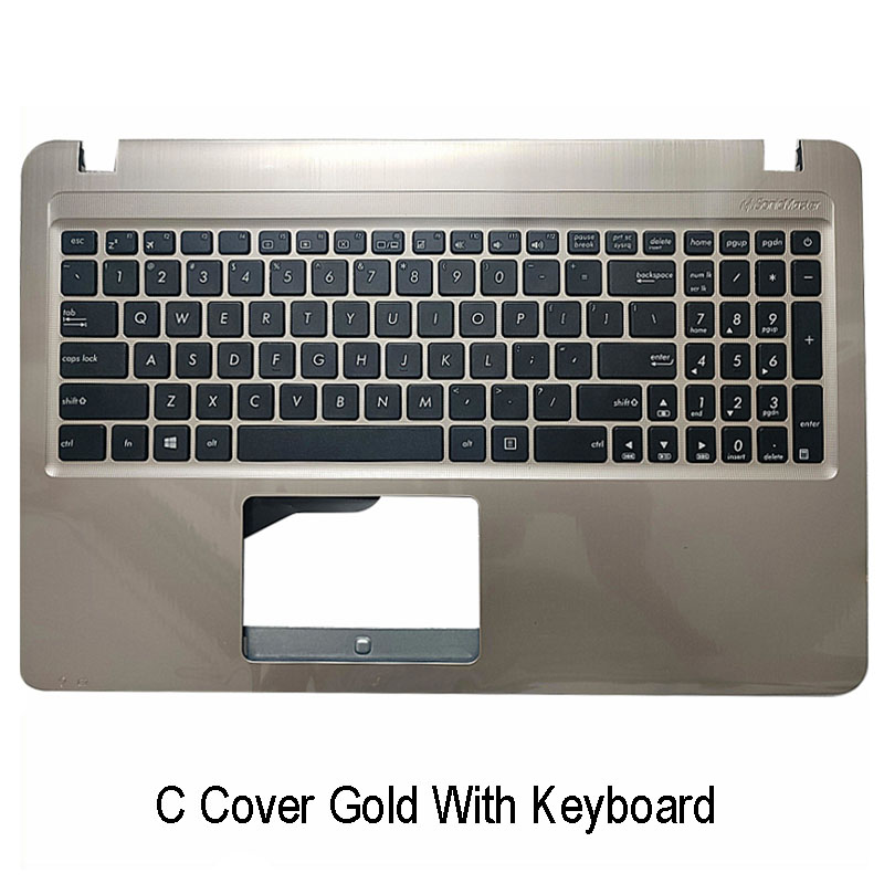 Laptop Lcd Back Cover Voor Asus X540U X540L A540U R540U FL5700 VM520U Front Bezel/Scharnieren/Palmrest/bottom Case Abcd Cover: C Cover Gold