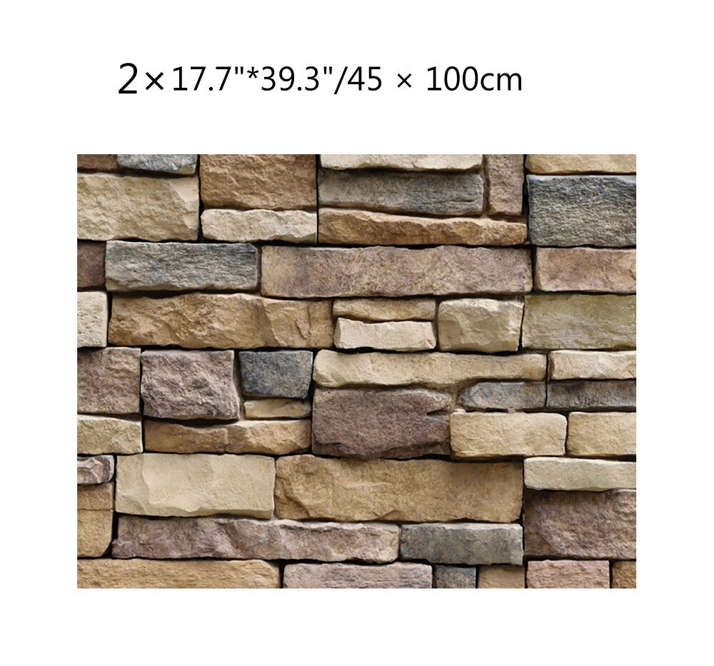 3D Wallpaper Brick PVC Waterproof Self Adhesive Brick Vinyl Self-adhesive For Bedroom Living Room Walls Home Decoration Sticker: 2PCS