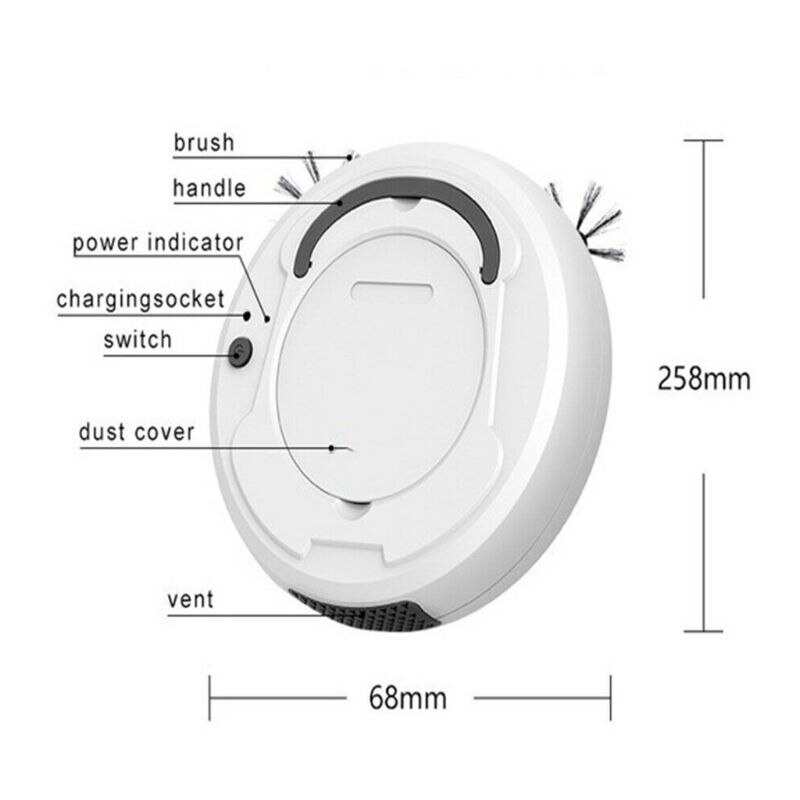 Multifunktionell robotdammsugare  , 3- i -1 automatisk uppladdningsbar smart soprobot torr våt sopdammsugare hom
