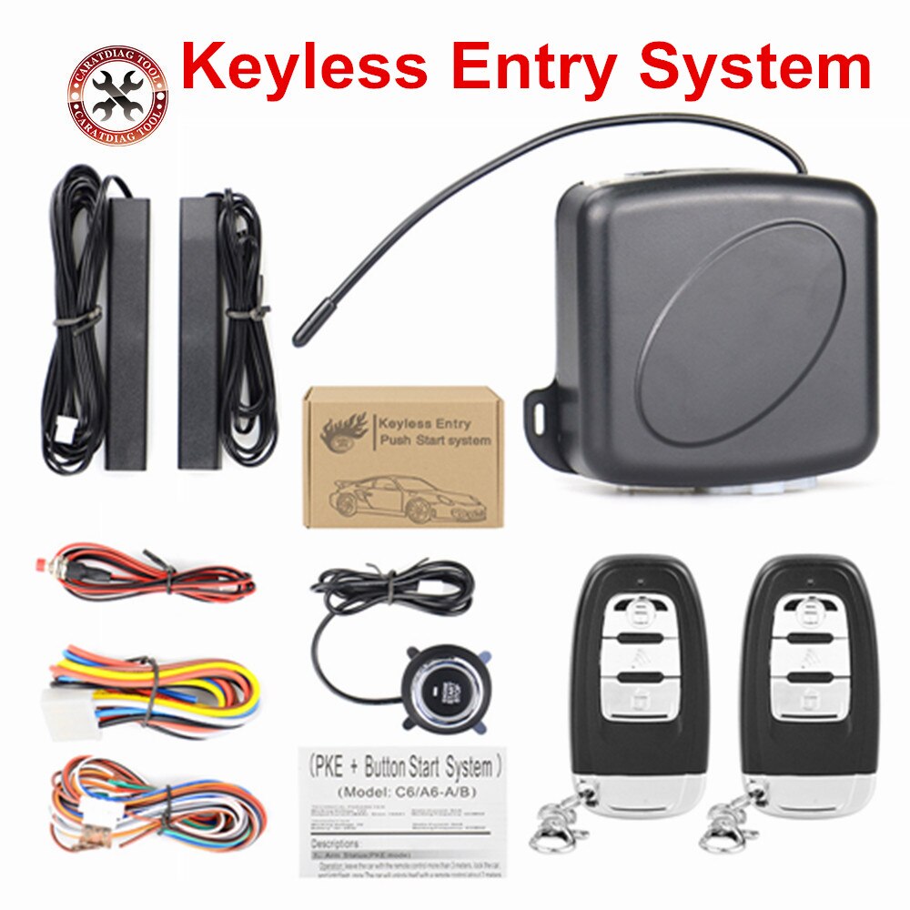 12V Auto Car Alarm One Start Stop Button Engine Push Button RFID Lock Ignition Switch Keyless Entry Starter Anti-theft System