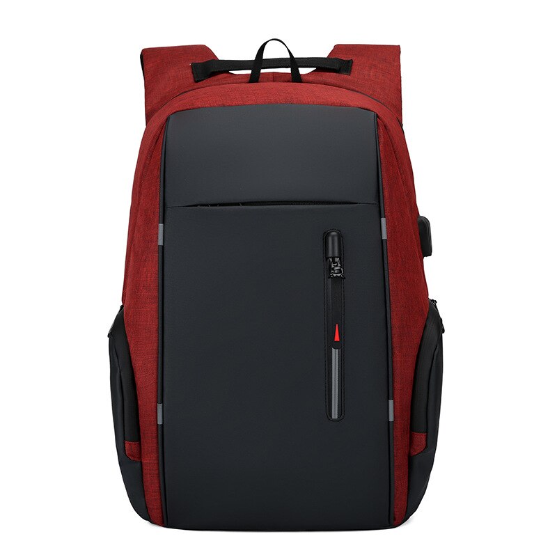 Laptop-rucksack mit super-usb-ladefunktion, reflektierenden streifen, große reisetasche, wasserdichter rucksack für herren: Rot