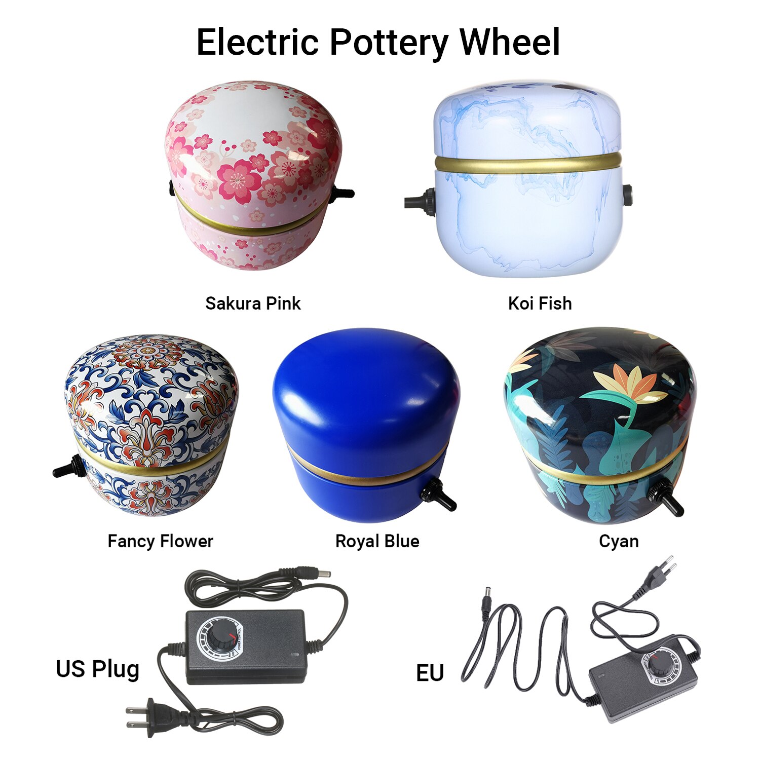 Mini Electric Pottery Wheel Portable Ceramic Machine with 6cm Turntable Clay Sculpting Wheel with Variable Speed and Clockwise