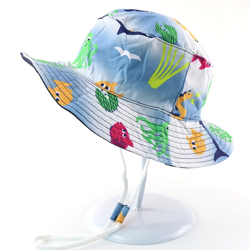 Chapeau seau d&#39;été pour bébé, Protection contre les UV, pour garçon et fille, pour la plage en plein air, casquette de pêcheur, dessin animé: C