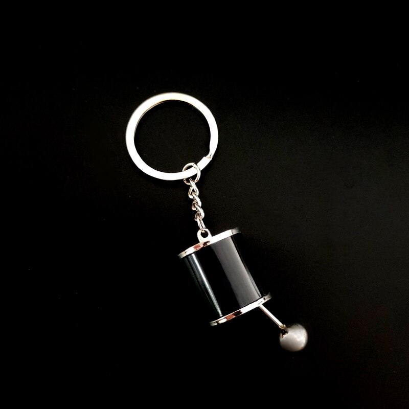 1 Pc Free Shift 5 Colors Keyring Turbo Keychains Gear Head Key Chain Wave Box Ornaments Car Ornament: black