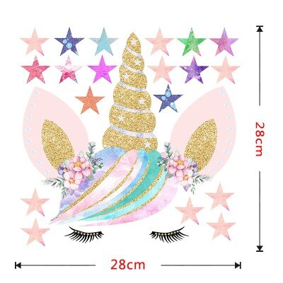 3D White Unicorn Wall Stickers For Kids Rooms Living Room Vinly Wall Decals Baby Bedroom Decorative Stickers Muursticker: Purple 