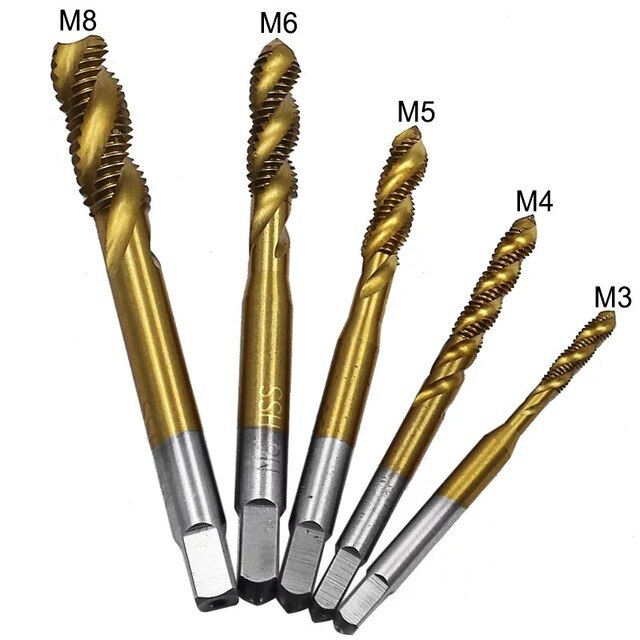 HSS 4 Way M48 Screw Taps Metric Spiral Flute Metric Threading Tap And Die Set