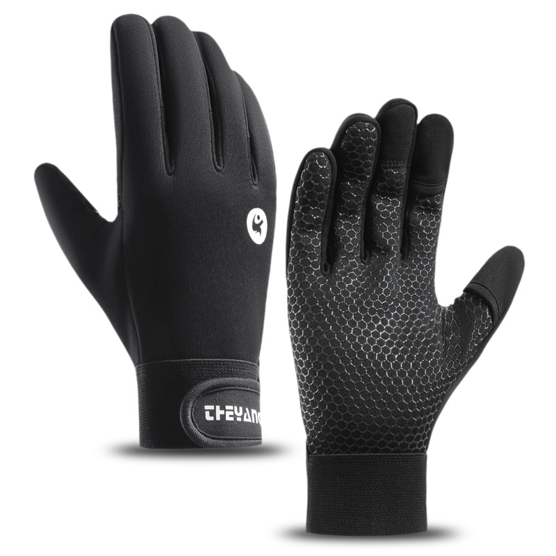 Gants de pêche imperméables d'hiver, 2 doigts, coupe-vent, pour femmes et hommes, Protection chaude en velours, gants de pêche au poisson