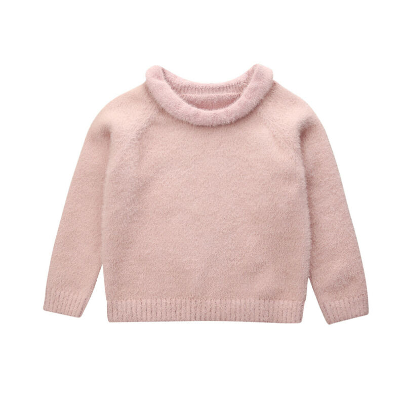 Moda bebê recém-nascido camisola da menina inverno quente confortável plush rosa camisola de malha pulôver da criança roupas da menina superior