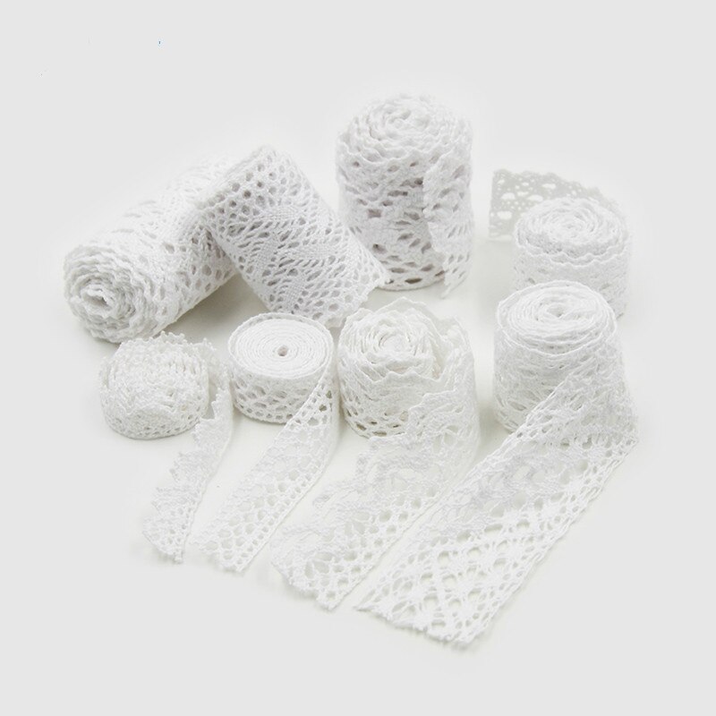 10 yards /lot White Cotton Lace Cloth Wrap Knitting Embellishments DIY Patchwork Crafts Lace Trims scrapbooking