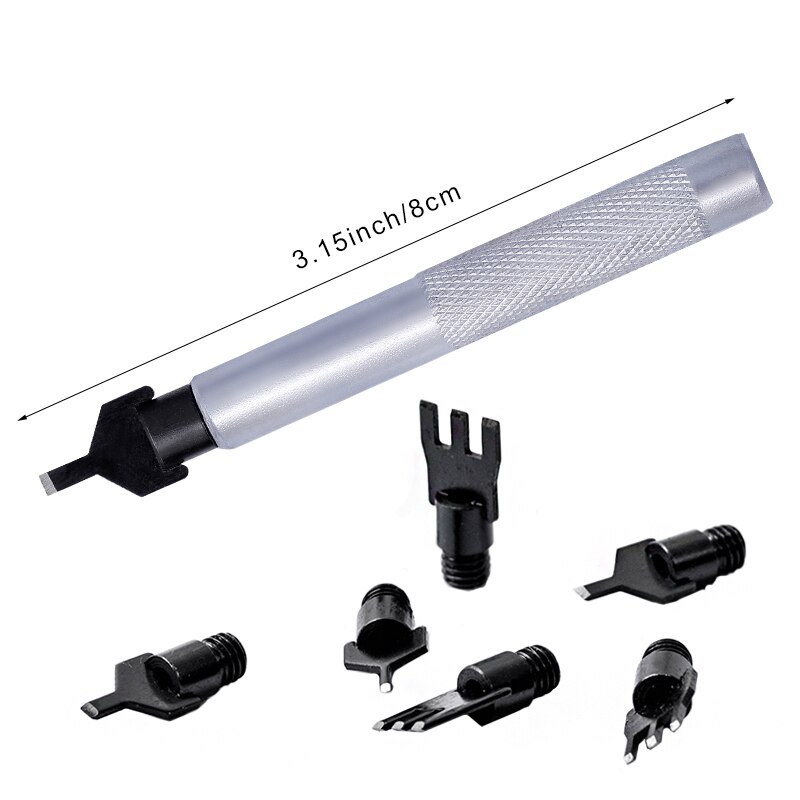 LMDZ Leather Flat Punch Tool Set Steel Handle Can Replacement Head Belt Hole Punching Leather Rope Weaving Chisel Craft Tool