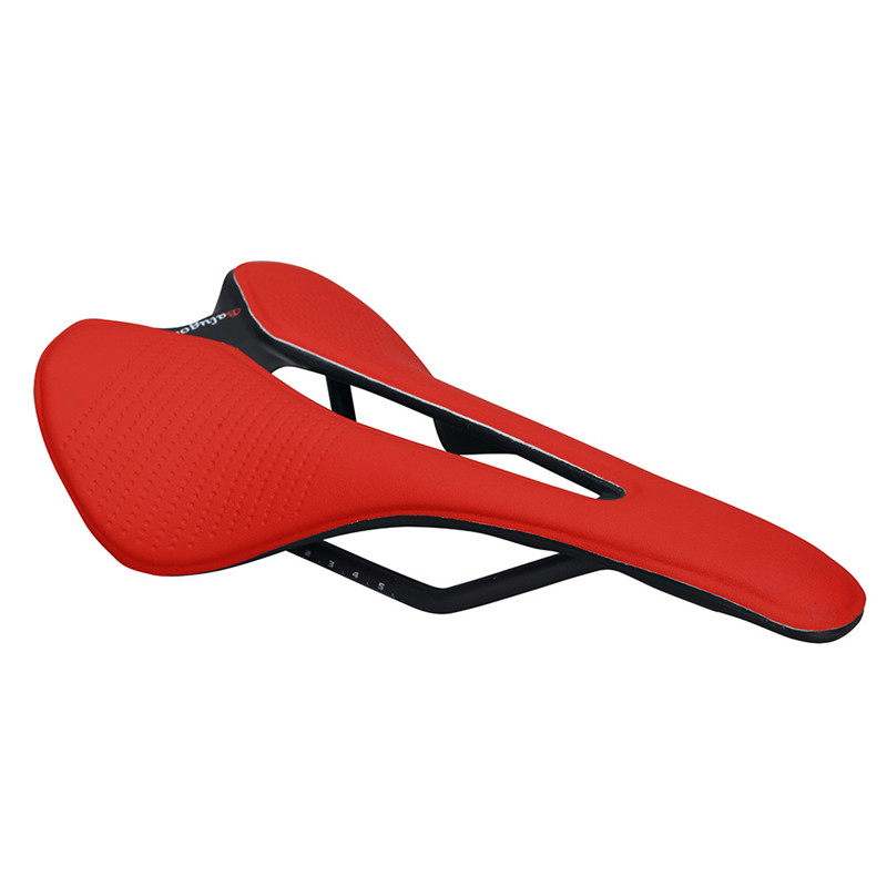 Sadel besiger – coussin ajouré en cuir PU pour hommes et femmes, siège confortable pour cyclisme, VTT: red