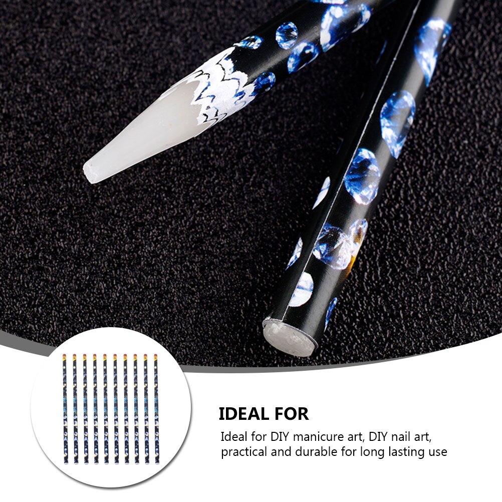 10pcs DIY Nail Art Rhinestones Pen Gems Picking Crystal Dotting Tool for DIY