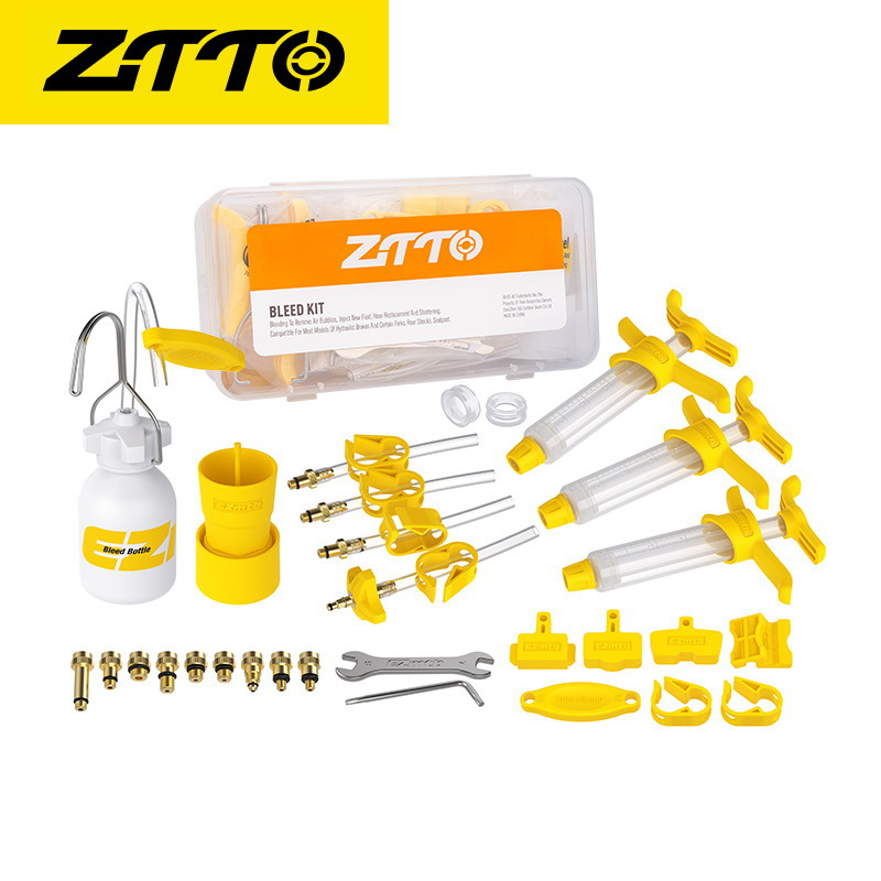 ZTTO Fiets Schijfrem Ontluchtingsset Universele MTB Hydraulische Remolie Tool met Metalen Fittingen Fietsen Onderhoudsapparatuur