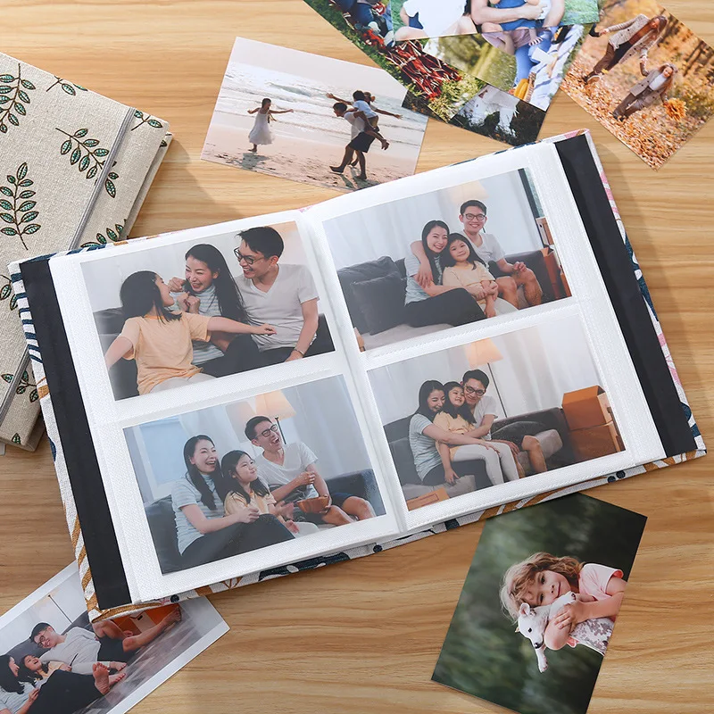 200pcs 6-inch Fabric Photo Album Large Capacity Interleaf Type Family Album Children Growth Memorial Booklet
