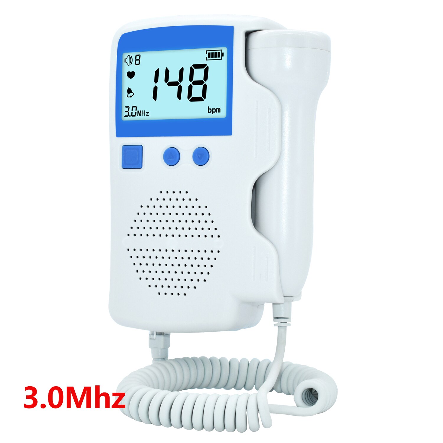 Foetale Doppler Ultrasound Baby Hartslag Detector Home Zwangere Doppler Monitor Pocket Doppler 3.0Mhz Geen Straling Stethoscoop: Blue