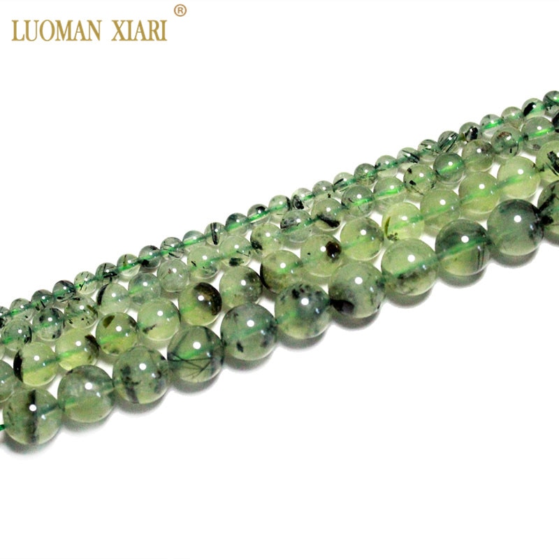 Fijne Aaa 100% Natuurlijke Top Groene Prehniet Ronde Natuursteen Kralen Voor Sieraden Maken Diy Armband Ketting 4/6 /8/10 Mm