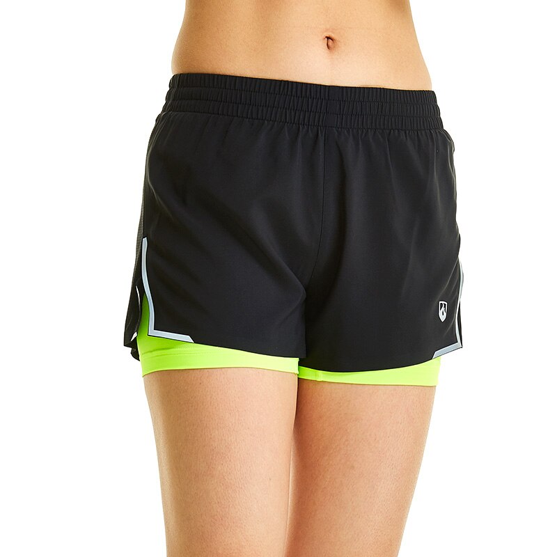 Short de Sport 2 en 1 pour femmes, séchage rapide, pour Marathon, Gym, Jogging, Crossfit, avec cordon de taille, été