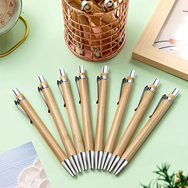 10Pcs Bamboo Pen Ballpoint Pen Bamboo Signature Pen Environmental Protection