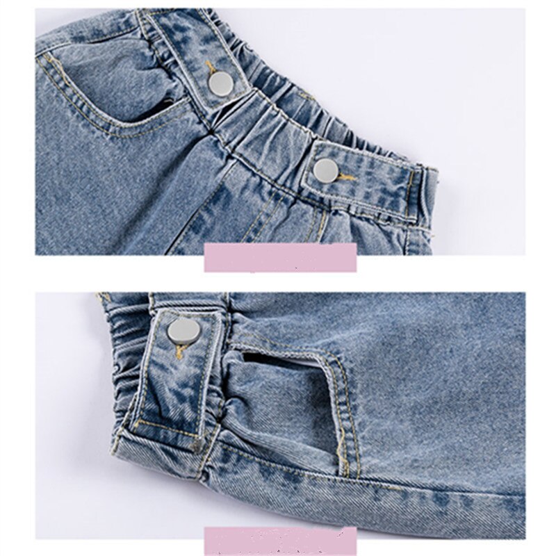 Sommarshorts knälång 4 6 8 10 12 13 år byxor barn korta jeans byxor barn flickor vida ben byxor byxor